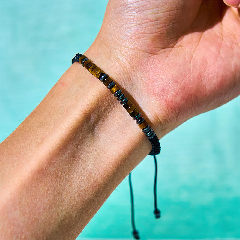 3Pcs Tiger Eye & Lava Rock Protection Healing Bracelet Set