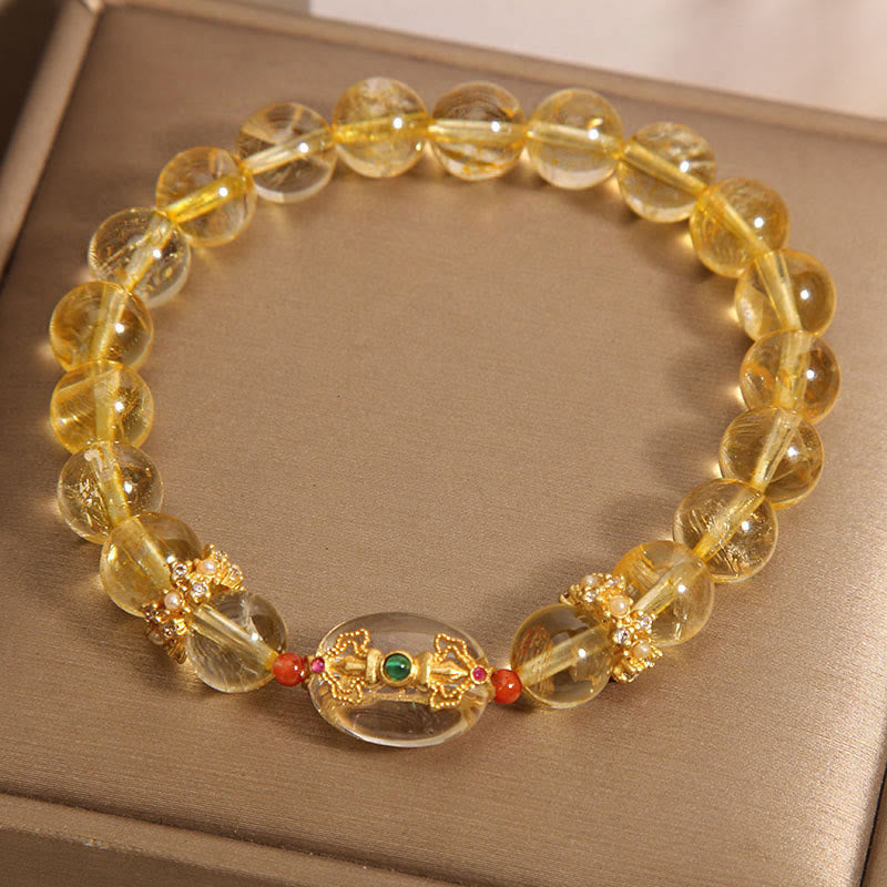 8mm Golden Rutilated Quartz Bracelet for Women