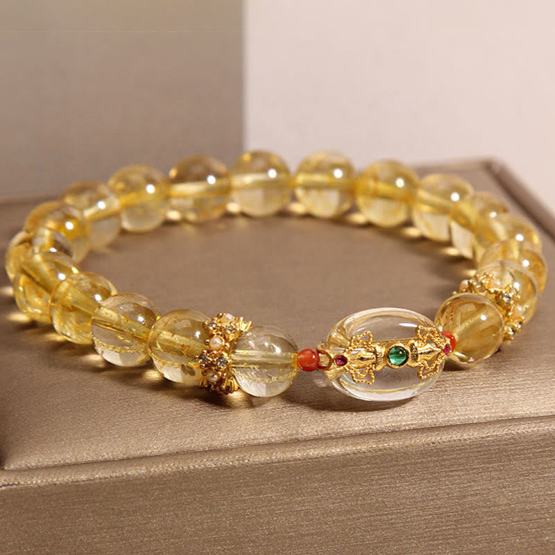 8mm Golden Rutilated Quartz Bracelet for Women