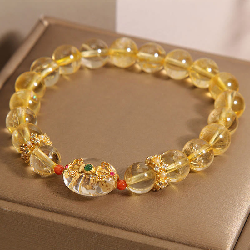 8mm Golden Rutilated Quartz Bracelet for Women