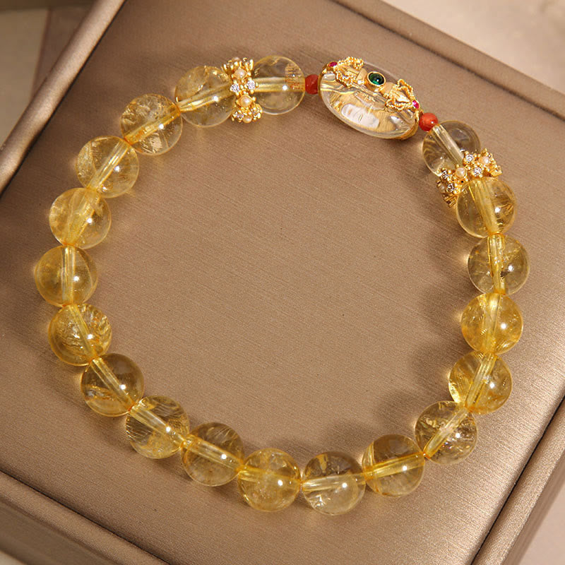 8mm Golden Rutilated Quartz Bracelet for Women