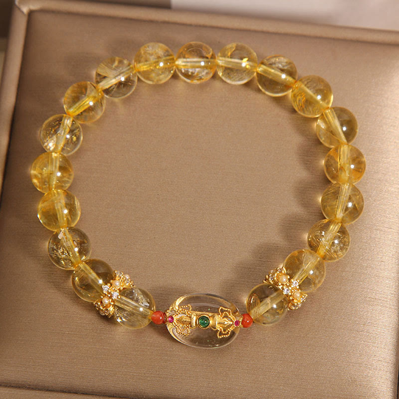 8mm Golden Rutilated Quartz Bracelet for Women