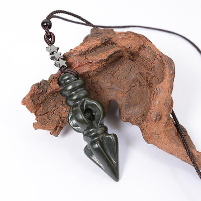 Cyan Jade Vajra Star Harmony Necklace 62cm Unisex