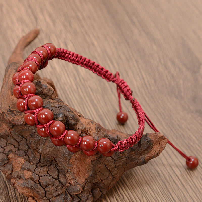 6mm Tiger Eye and Cinnabar Unisex Bracelet
