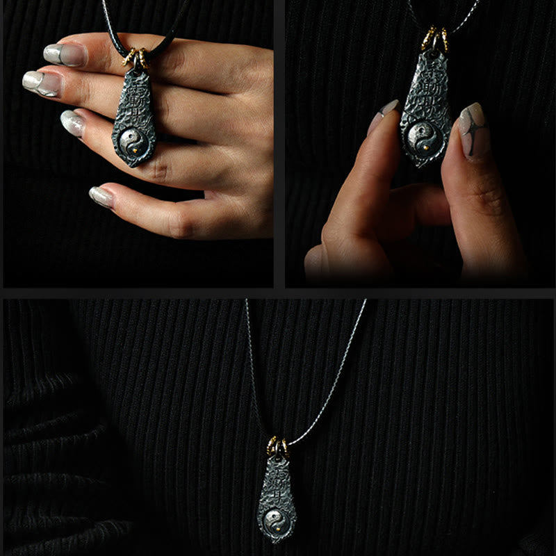999 Sterling Silver Yin Yang Harmony Necklace Pendant