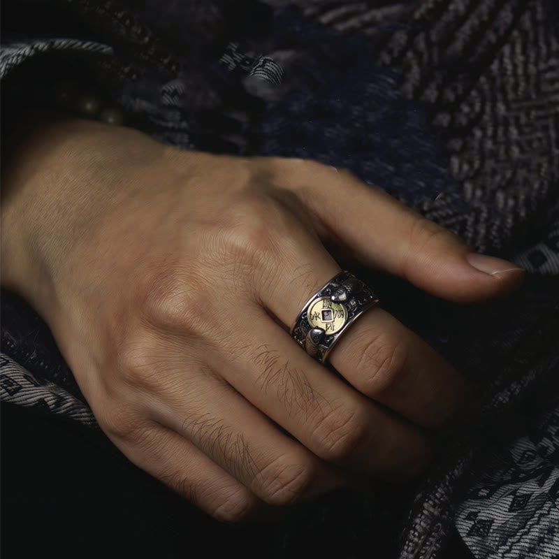 Adjustable Sterling Silver Koi Fish Ring for Luck