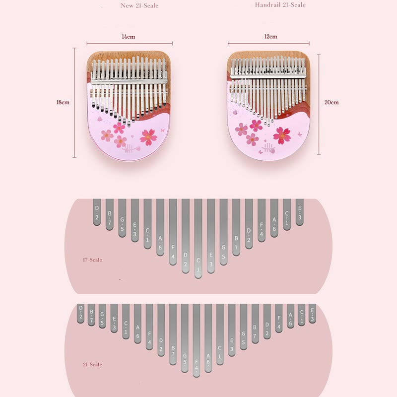 17-Key Beech Wood Kalimba Thumb Piano for Meditation