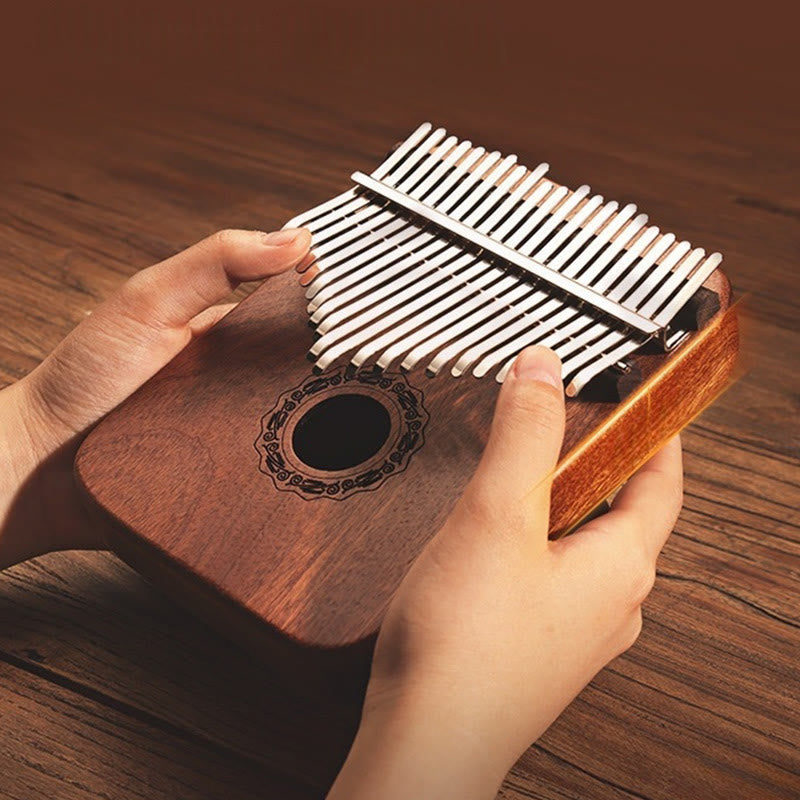 21 Keys Kalimba Thumb Piano in Yellow Sandalwood - Meditation Music