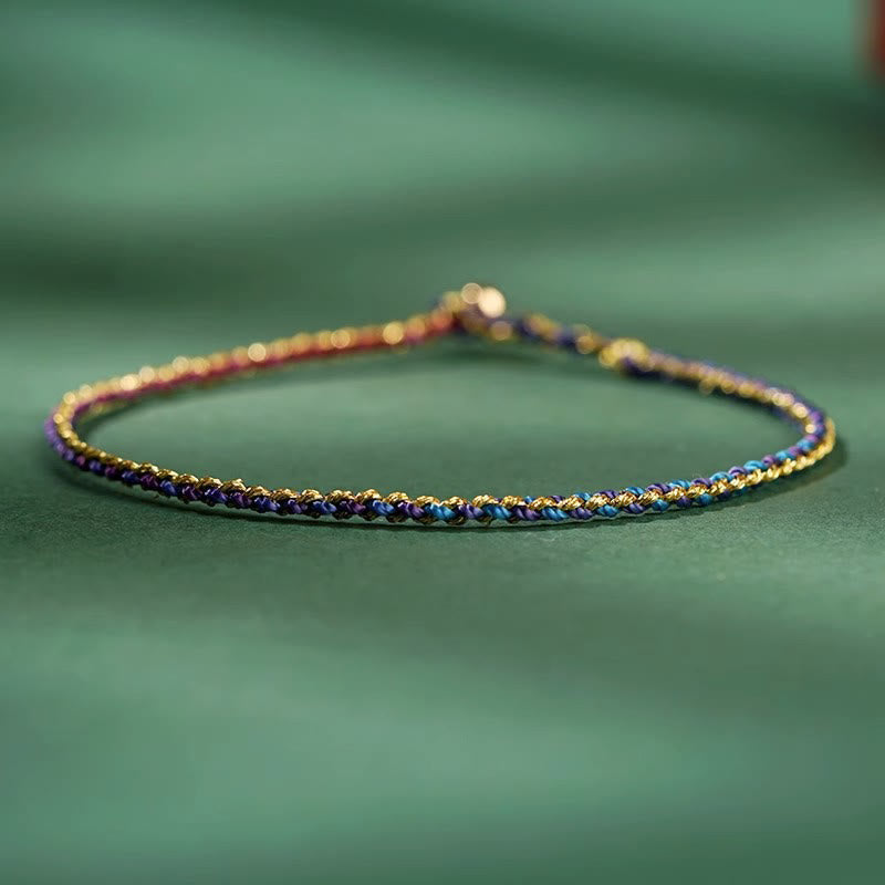 Colorful Luck Coin Rope Bracelet 14-15cm Healing Sounds
