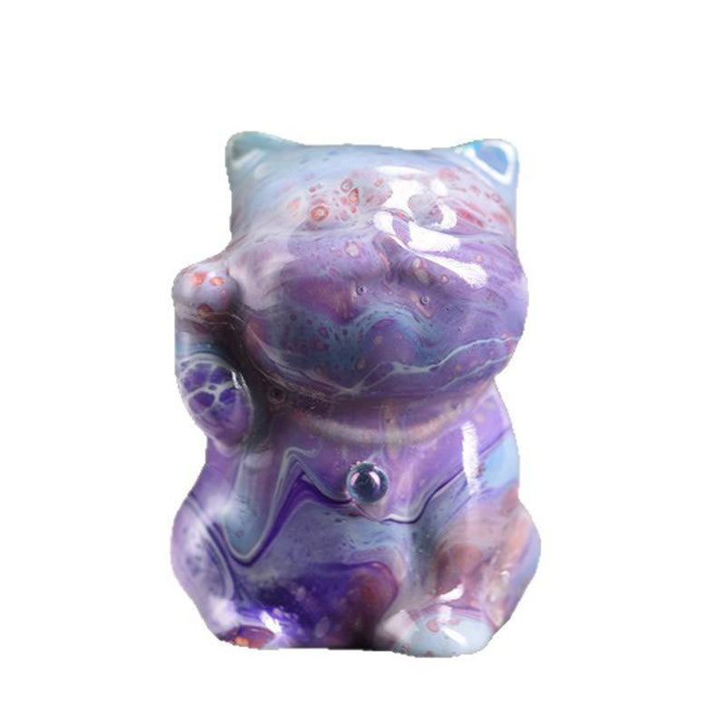Mini Rosewood Cat Zen Ornament - Handmade Lacquer Craft