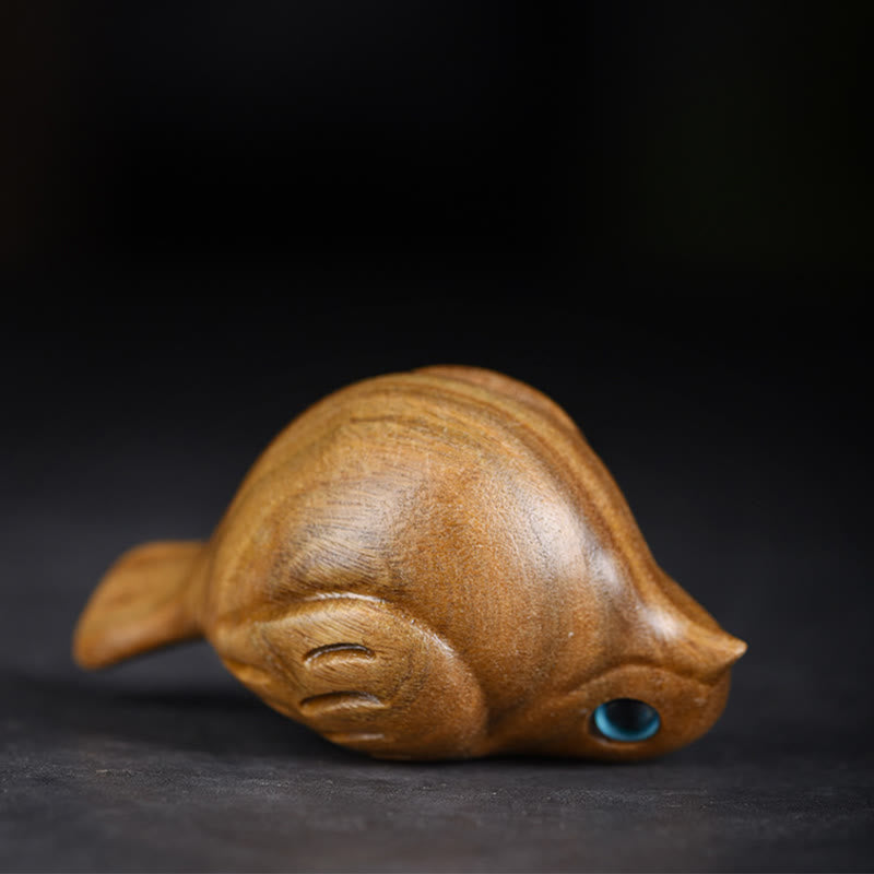 Green Sandalwood Mini Magpie Bird Zen Desk Decoration