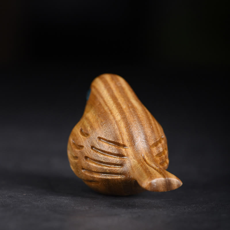 Green Sandalwood Mini Magpie Bird Zen Desk Decoration