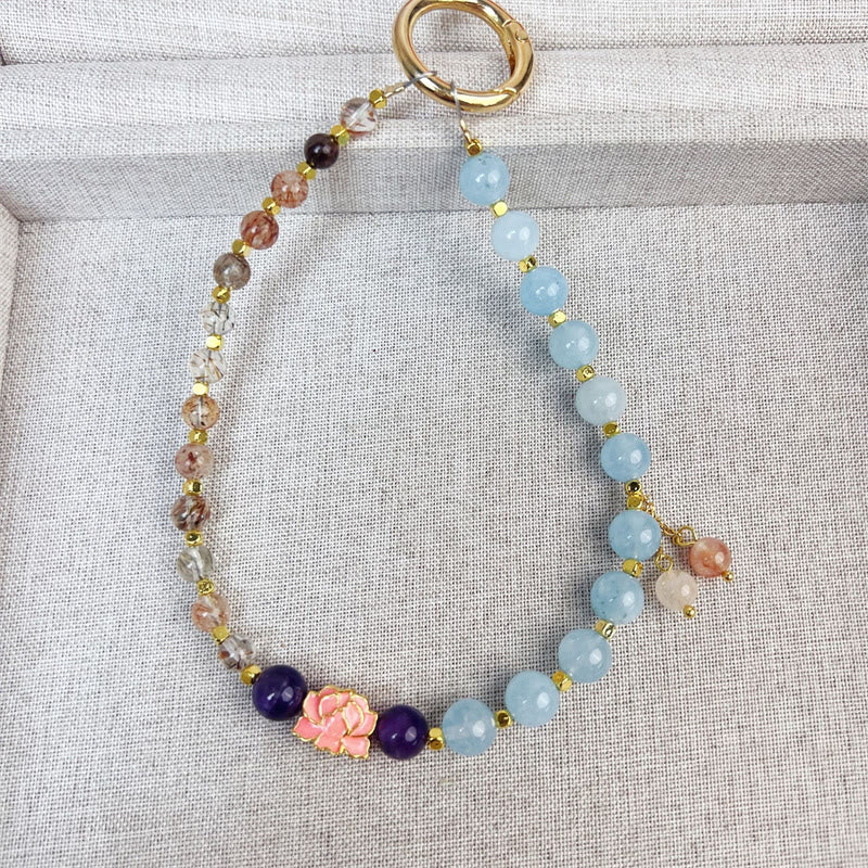10cm Spiritual Super Seven Crystal Protection Key Chain
