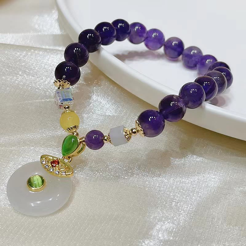 Amethyst Peace Buckle Bracelet 5.5-6.3 in Wrist Circle