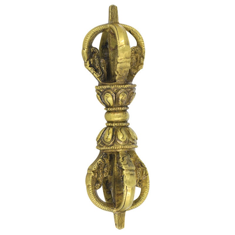 Handmade Nepal Five Prong Vajra Dorje Meditation Copper Decoration