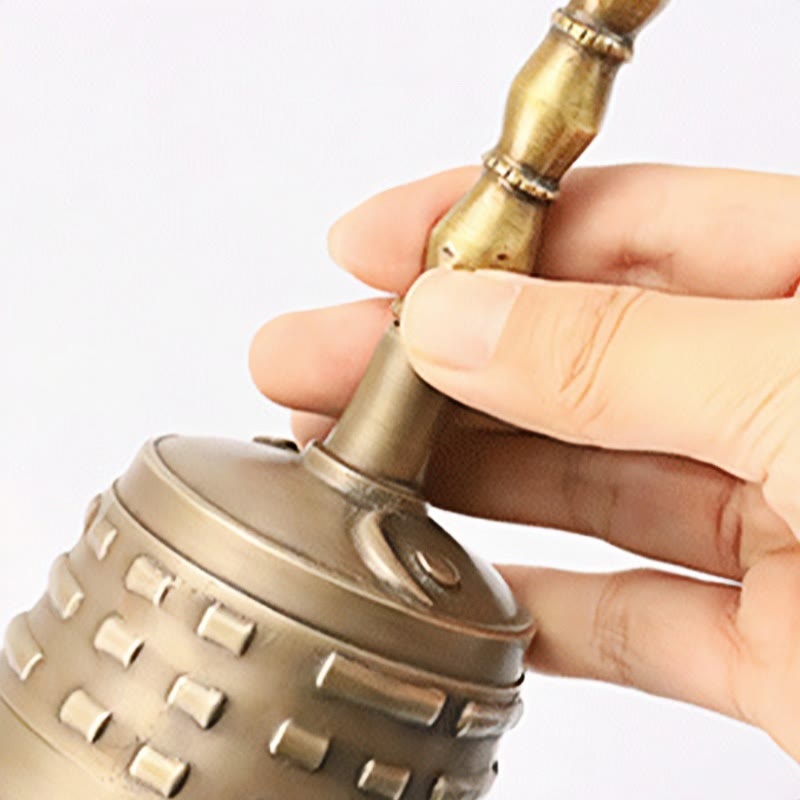 Copper Meditation Bell and Vajra Dorje Set 8.66 Inch Handmade Tibet