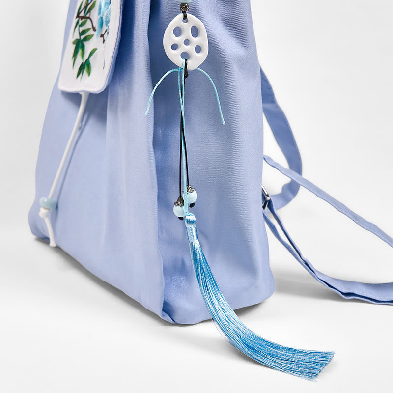 Blue Magnolia Handmade Canvas Backpack | Mindful Carry