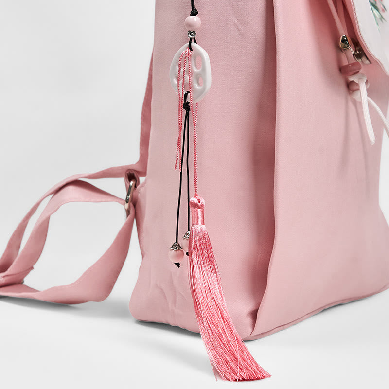 Pink Peony Flowers Canvas Backpack | Spiritual Accessories