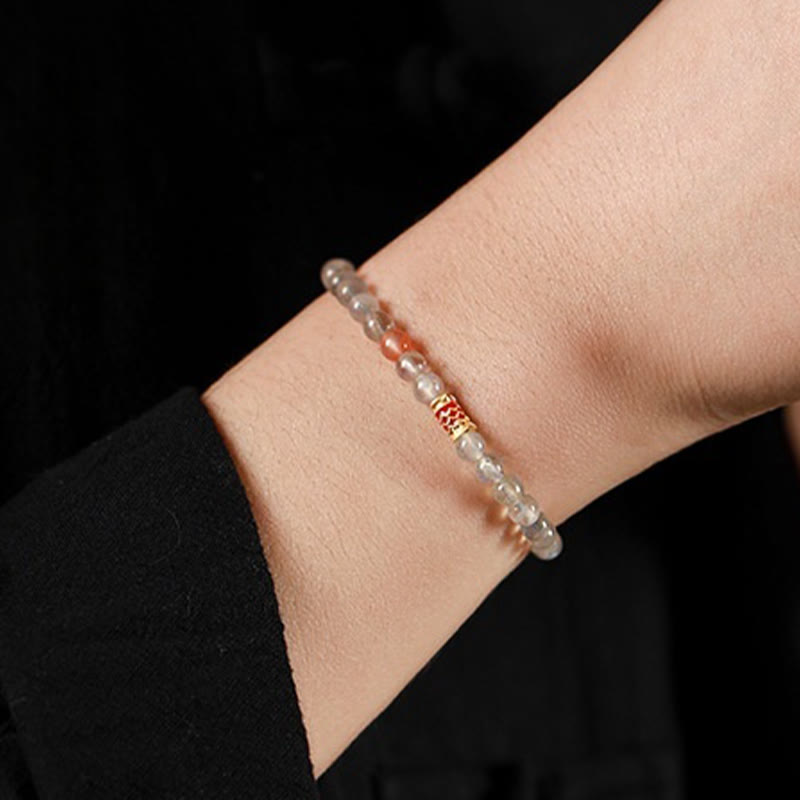4mm Moonstone Koi Fish Healing Bracelet for Calm & Luck