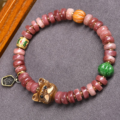 8mm Tibetan Camel Bone Buddha Bracelet for Protection & Luck
