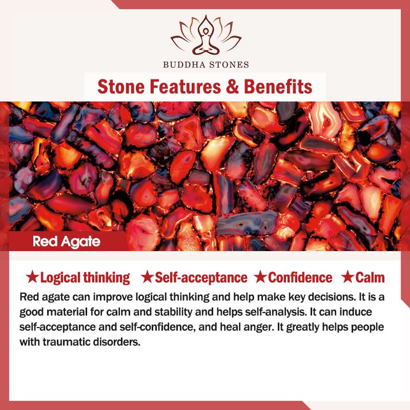 Red Agate Confidence Bracelet for Women | 1cm Beads, Elastic Band