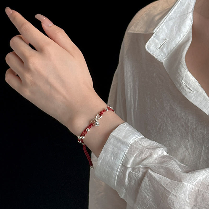 Fox Peach Blossom Red String Bracelet for Connection & Luck