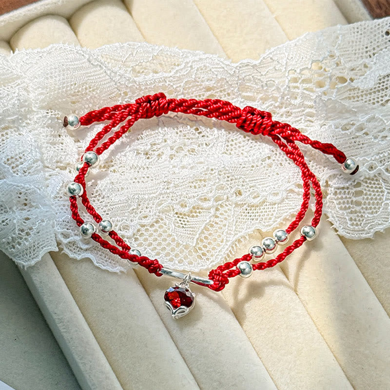Fox Peach Blossom Red String Bracelet for Protection & Connection