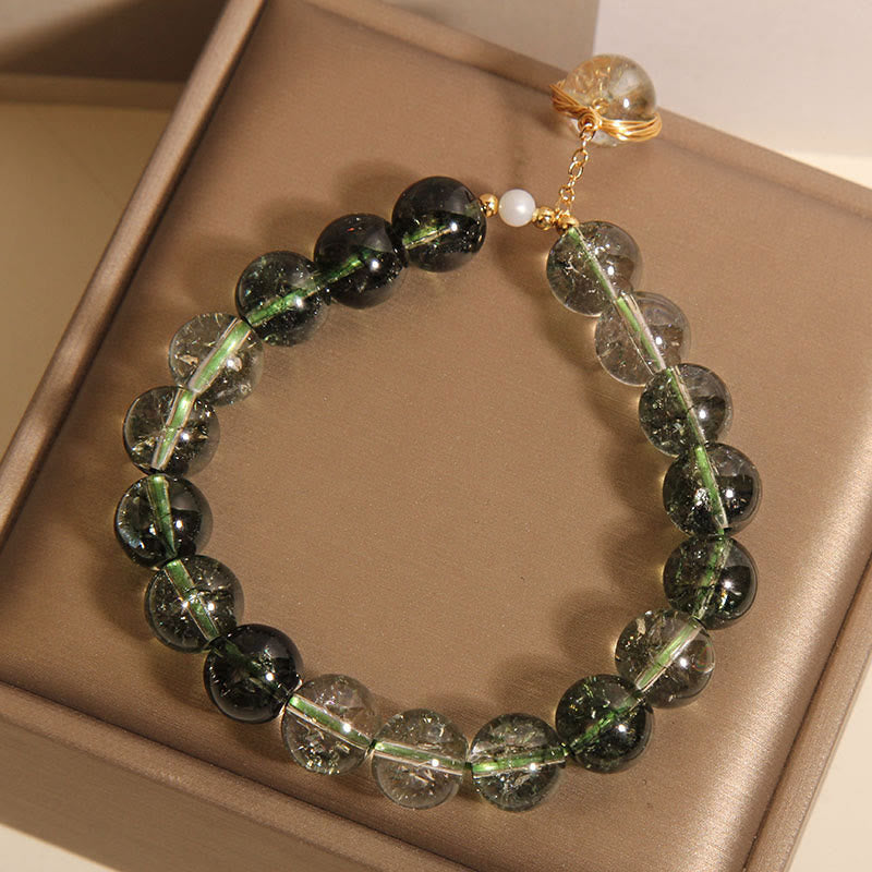 Green Phantom Crystal Lucky Bracelet 14-16cm Meditation