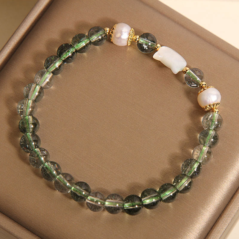 Green Phantom Pearl Shell Lucky Bracelet for Confidence