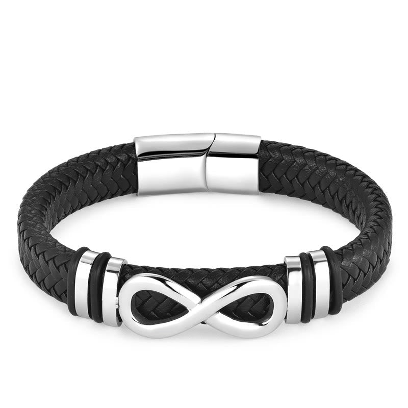 Titanium Steel Strengthen Spiritual Bracelet with Leather Buckle