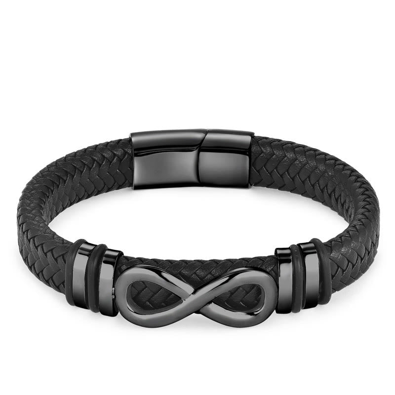 Titanium Steel Strengthen Spiritual Bracelet with Leather Buckle