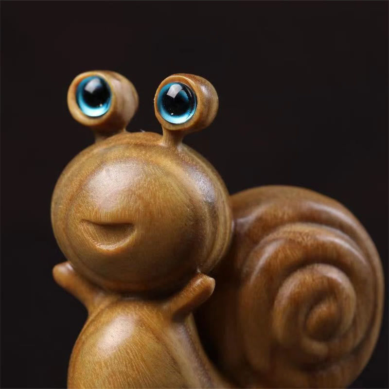 Mini Green Sandalwood Snail Zen Decor for Positive Energy