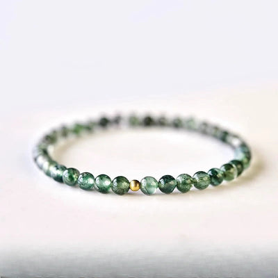 6mm Moss Agate Soothing Lucky Bracelet