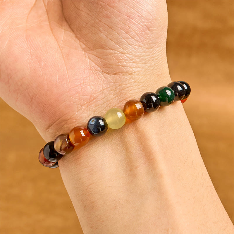 8mm Chalcedony Agate Harmony Bracelet for Positive Energy
