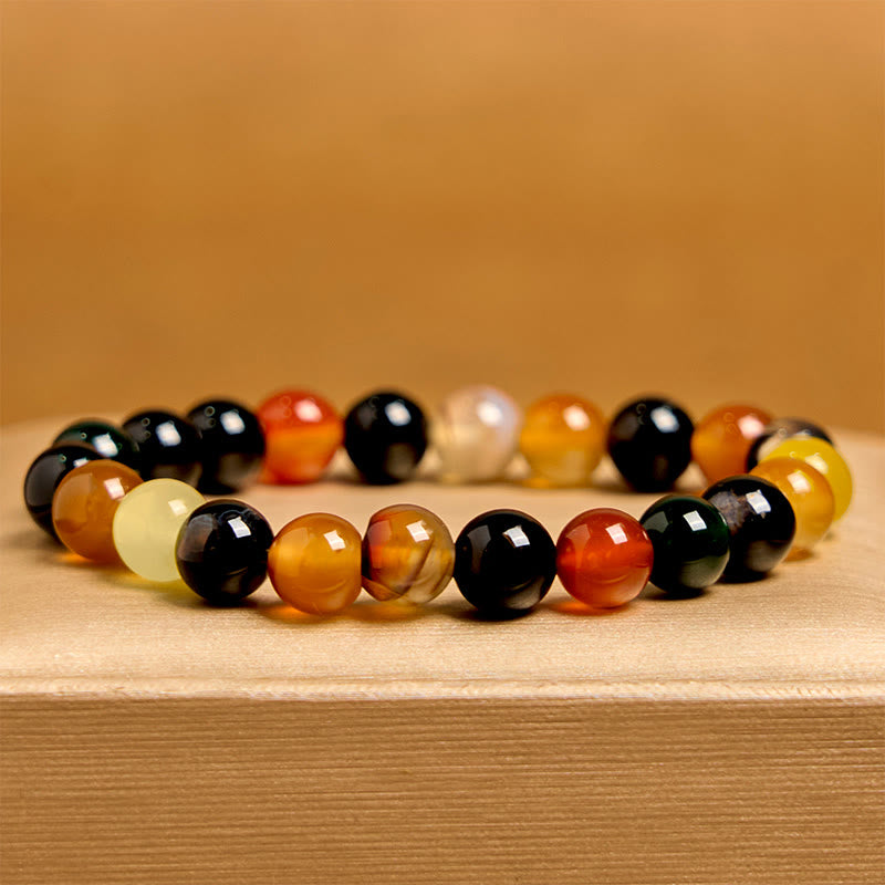 8mm Chalcedony Agate Harmony Bracelet for Positive Energy
