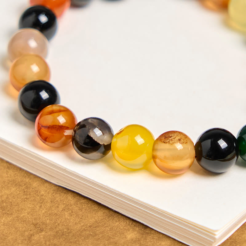 8mm Chalcedony Agate Harmony Bracelet for Positive Energy