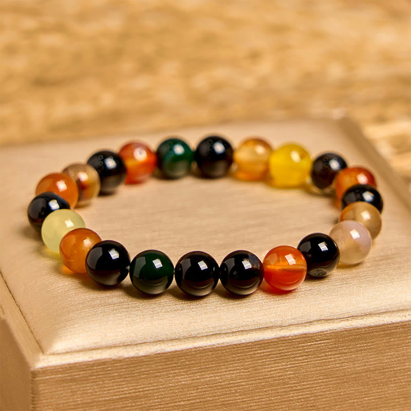 8mm Chalcedony Agate Harmony Bracelet for Positive Energy