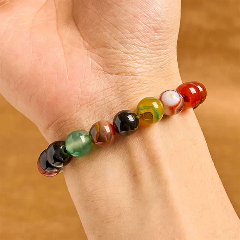 8mm Chalcedony Agate Harmony Bracelet for Positive Energy