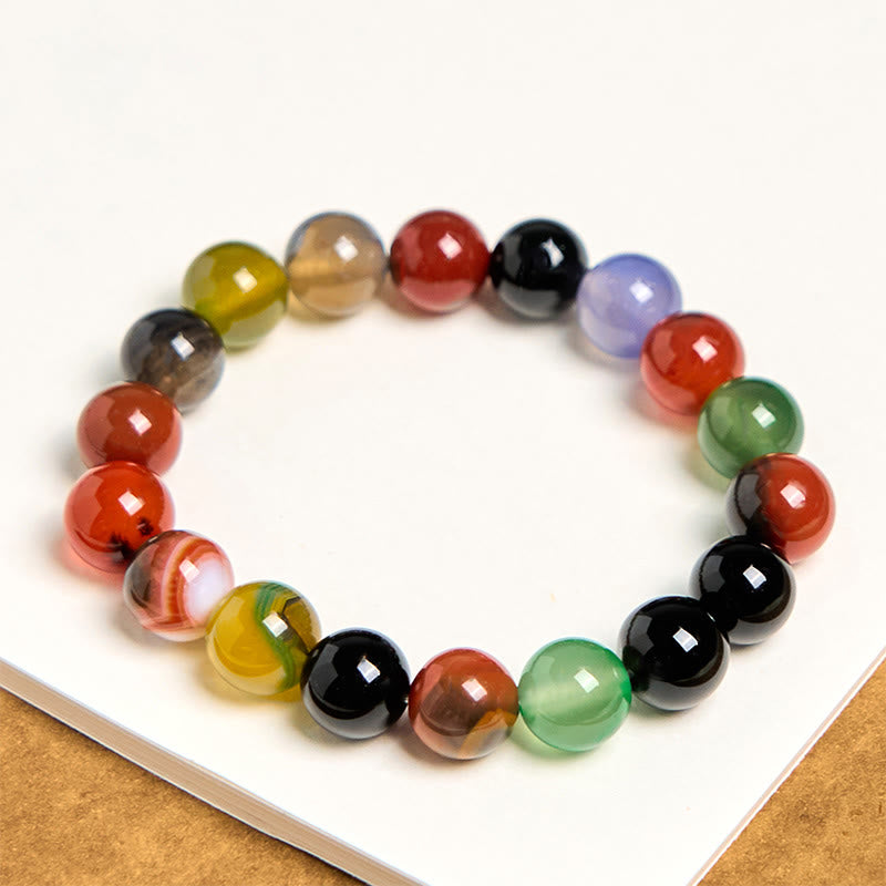 8mm Chalcedony Agate Harmony Bracelet for Positive Energy