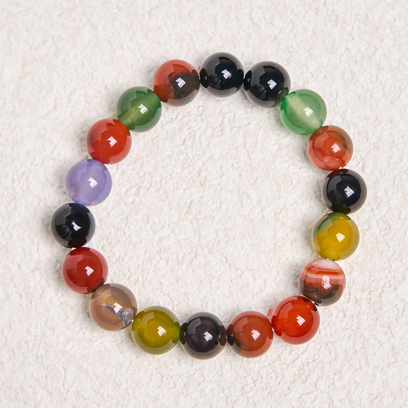 8mm Chalcedony Agate Harmony Bracelet for Positive Energy