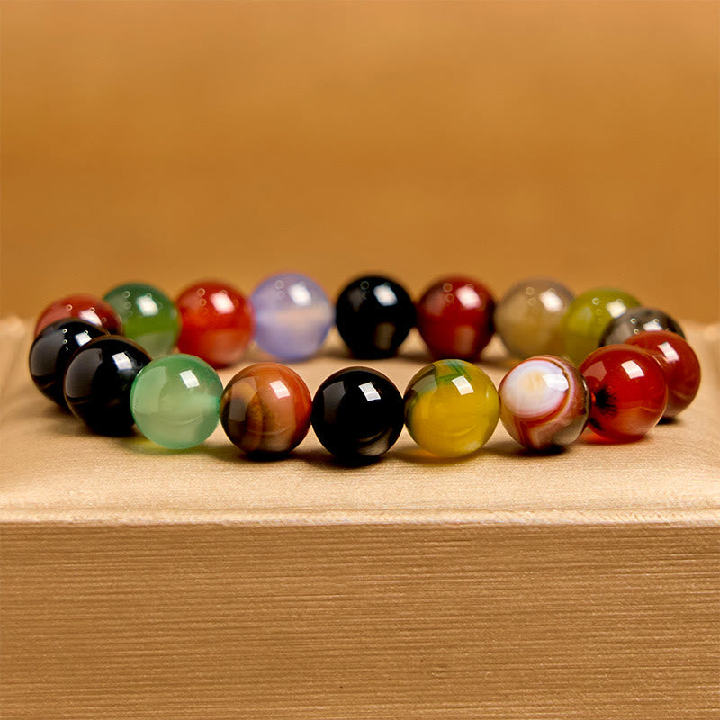 8mm Chalcedony Agate Harmony Bracelet for Positive Energy