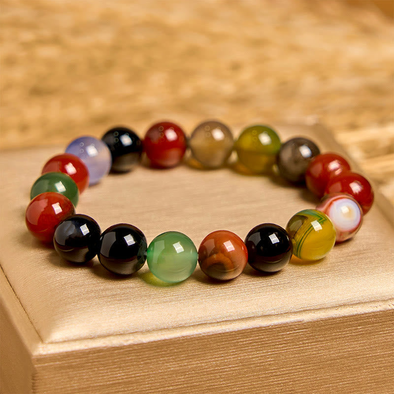 8mm Chalcedony Agate Harmony Bracelet for Positive Energy