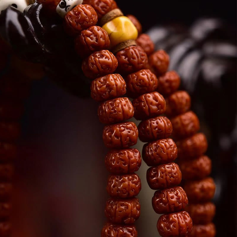 108 Bodhi Seed Mala | Wealth & Luck Tassel Beads for Meditation