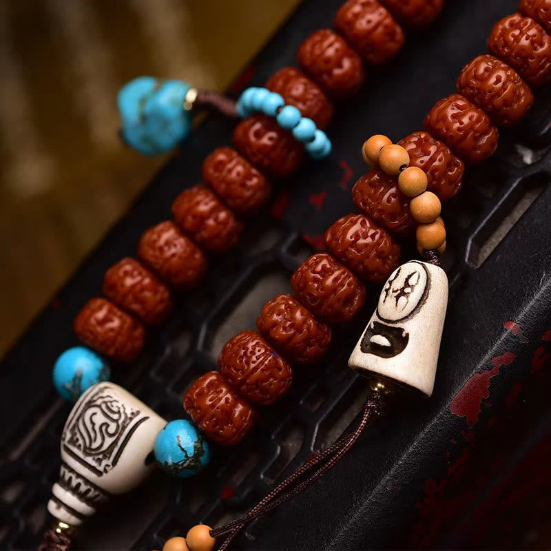 108 Bodhi Seed Mala | Wealth & Luck Tassel Beads for Meditation