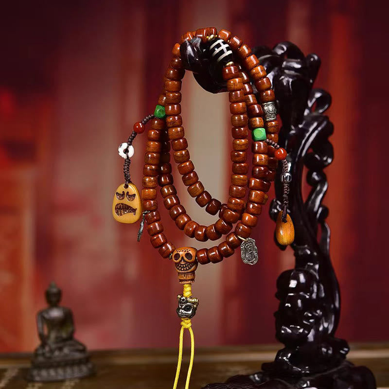8x6mm Yak Bone 108 Beads Strength & Protection Mala