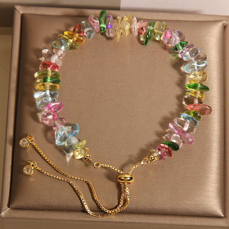 Mixed Crystal Protection Bracelet with Clear Quartz & Blue Crystals