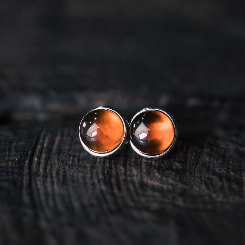 Calm Stability Garnet 925 Sterling Silver Earrings 7mm