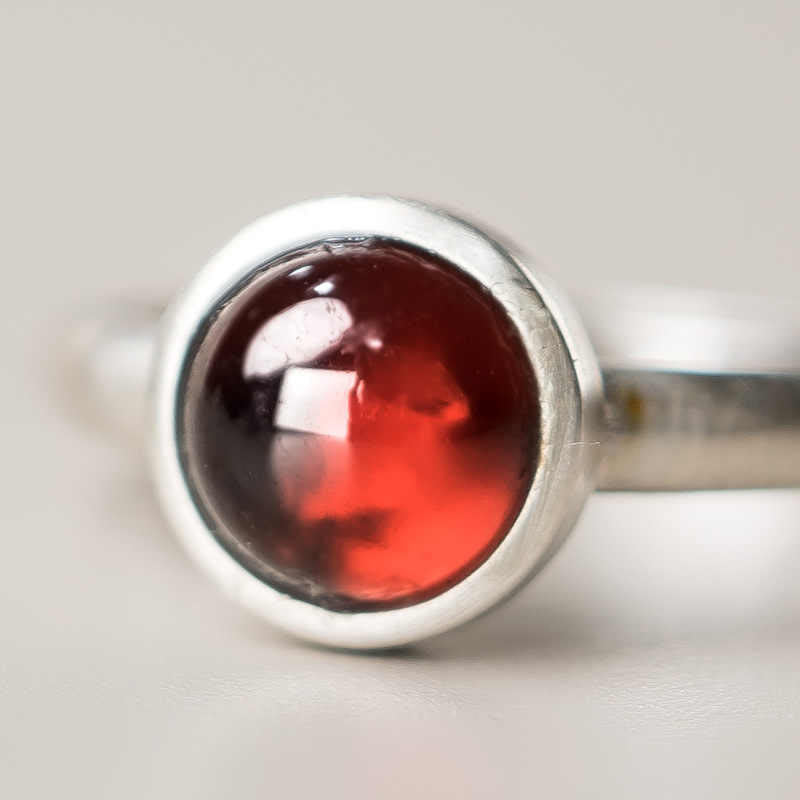 Adjustable Garnet Protection Ring | 925 Sterling Silver
