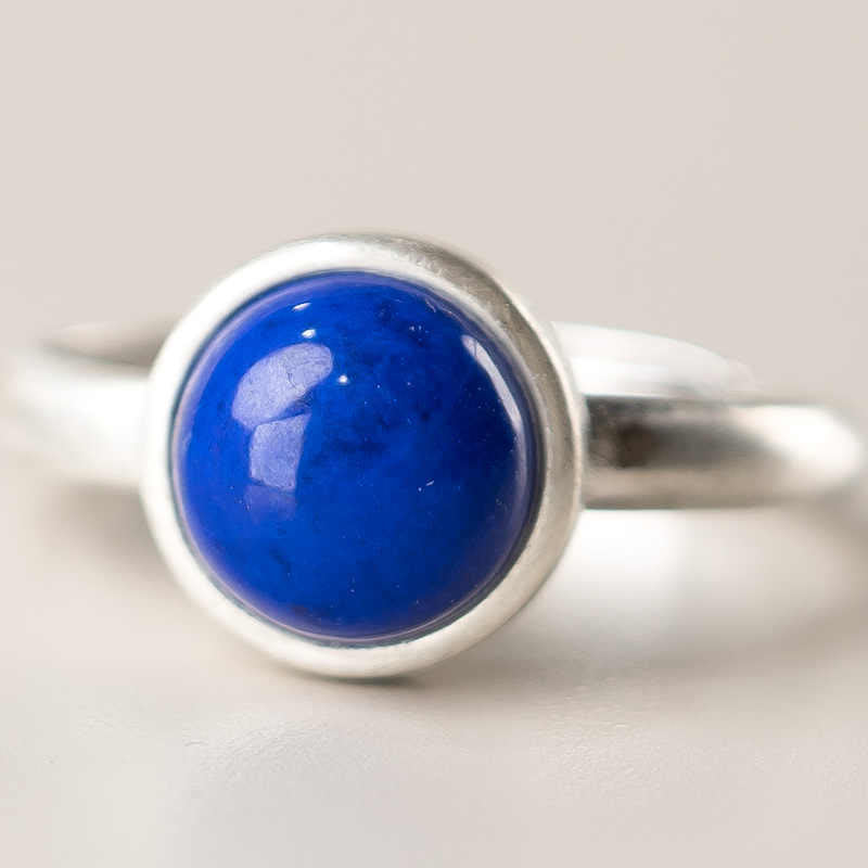 925 Sterling Silver Turquoise Lazurite Balance Ring 9mm