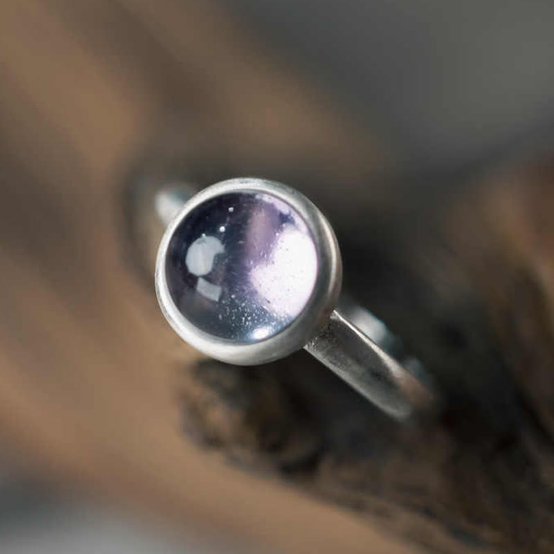 Adjustable Amethyst Ring 9mm 925 Sterling Silver Balance